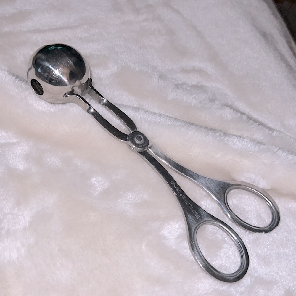 NORPRO 🍝 VINTAGE 90’s STAMPED NORPRO STAINLESS STEEL MEATBALL FRUIT BALL SCOOPER - Picture 5 of 15